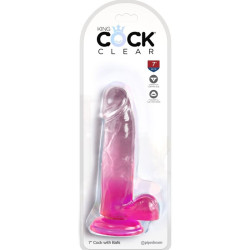 King Cock - Clear Pénis Réaliste Avec Boules 15.2 Cm Rose